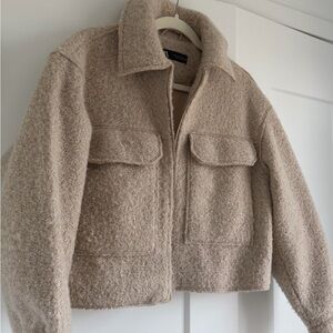 Zara Women's Beige Teddy Jacket